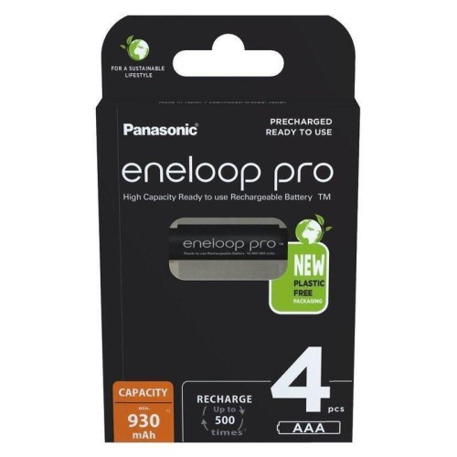 Rechargeable batteries PANASONIC ENELOOP PRO AAA 930 mAh 4 szt (BK-4HCDE/4CP) Rechargeable batteries PANASONIC ENELOOP PRO AAA 930 mAh 4 szt (BK-4HCDE/4CP)
