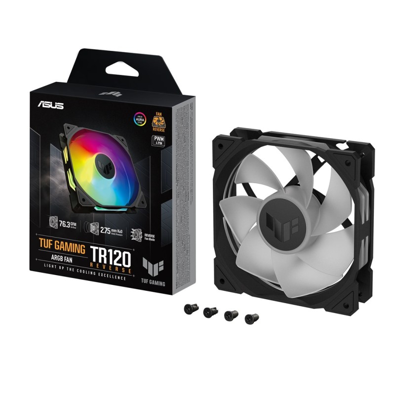 ASUS TUF Gaming TR120 ARGB Reverse Fan - Single Pack Computer case 12 cm Black ASUS TUF Gaming TR120 ARGB Reverse Fan - Single Pack Computer case 12 cm Black