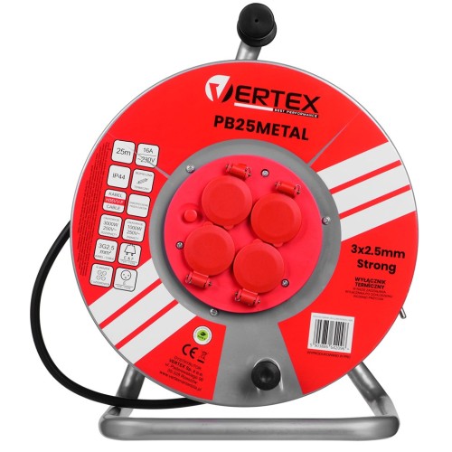 Extension cable VERTEX PB25METAL 3x2,5 mm Black Extension cable VERTEX PB25METAL 3x2,5 mm Black