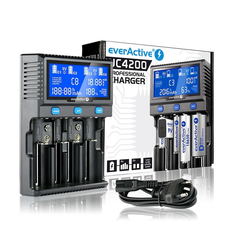Charger for cylindrical Li-ion and Ni-MH batteries everActive UC-4200 Charger for cylindrical Li-ion and Ni-MH batteries everActive UC-4200