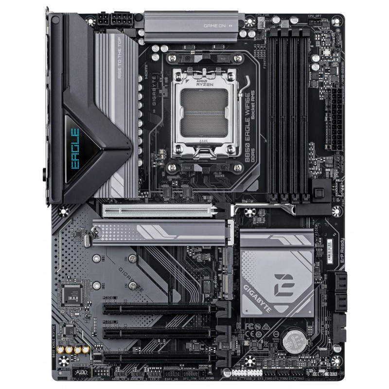 GIGABYTE B850 EAGLE WIFI6E Motherboard - AMD Ryzen 9000 Series CPUs, 8+2+2 Phases Digital VRM, up to 8200MHz DDR5 (OC), 1xPCIe 5.0 + 2xPCIe 4.0 M.2, GbE LAN, WIFI 6E, USB 3.2 Gen 2 GIGABYTE B850 EAGLE WIFI6E Motherboard - AMD Ryzen 9000 Series CPUs, 8+2+2 Phases Digital VRM, up to 8200MHz DDR5 (OC), 1xPCIe 5.0 + 2xPCIe 4.0 M.2, GbE LAN, WIFI 6E, USB 3.2 Gen 2