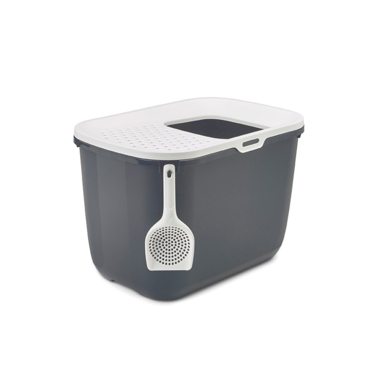 SAVIC HOP Anthracite with White Lid – Cat Litter Tray – 58.5x39x39.5 cm – 1 pc. SAVIC HOP Anthracite with White Lid – Cat Litter Tray – 58.5x39x39.5 cm – 1 pc.