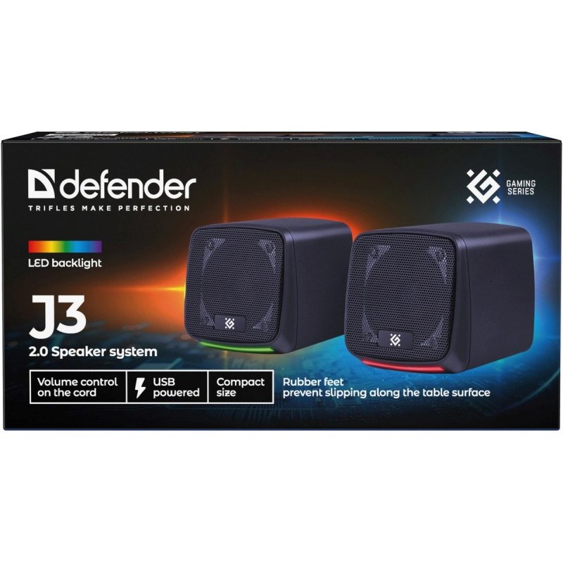 PC Speakers 2.0 DEFENDER J3 2.0 6W LED USB black PC Speakers 2.0 DEFENDER J3 2.0 6W LED USB black