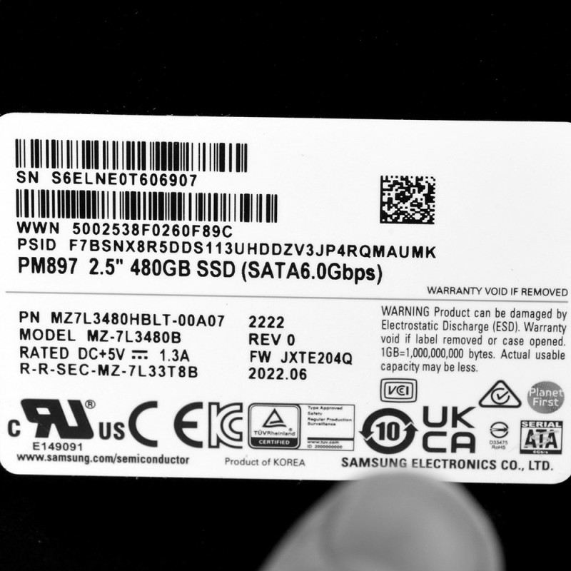 SSD Samsung PM897 480GB SATA 2.5 SSD Samsung PM897 480GB SATA 2.5