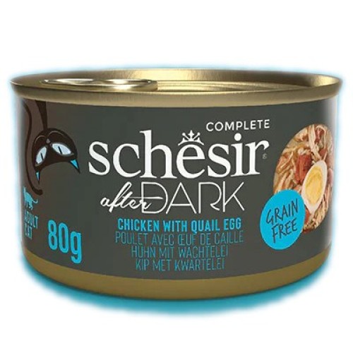 SCHESIR After Dark Chicken fillet with quail egg in broth - wet cat food - 80g SCHESIR After Dark Chicken fillet with quail egg in broth - wet cat food - 80g