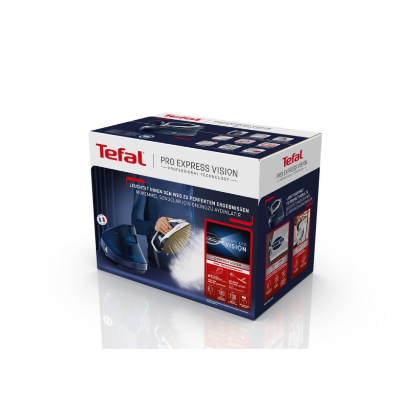 Tefal Pro Express Vision GV9812 3000 W 1.1 L Durilium AirGlide Autoclean soleplate Blue, White Tefal Pro Express Vision GV9812 3000 W 1.1 L Durilium AirGlide Autoclean soleplate Blue, White