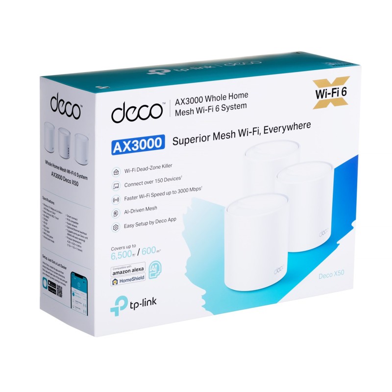 TP-Link AX3000 Whole Home Mesh WiFi 6 System, 3-Pack TP-Link AX3000 Whole Home Mesh WiFi 6 System, 3-Pack