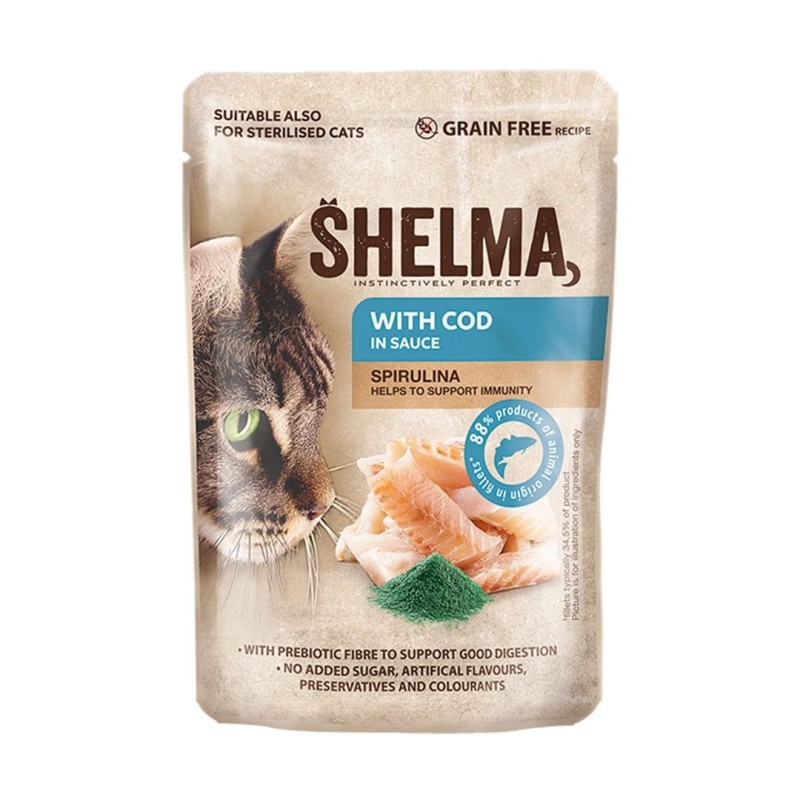SHELMA with cod in sauce - wet cat food - 85g SHELMA with cod in sauce - wet cat food - 85g