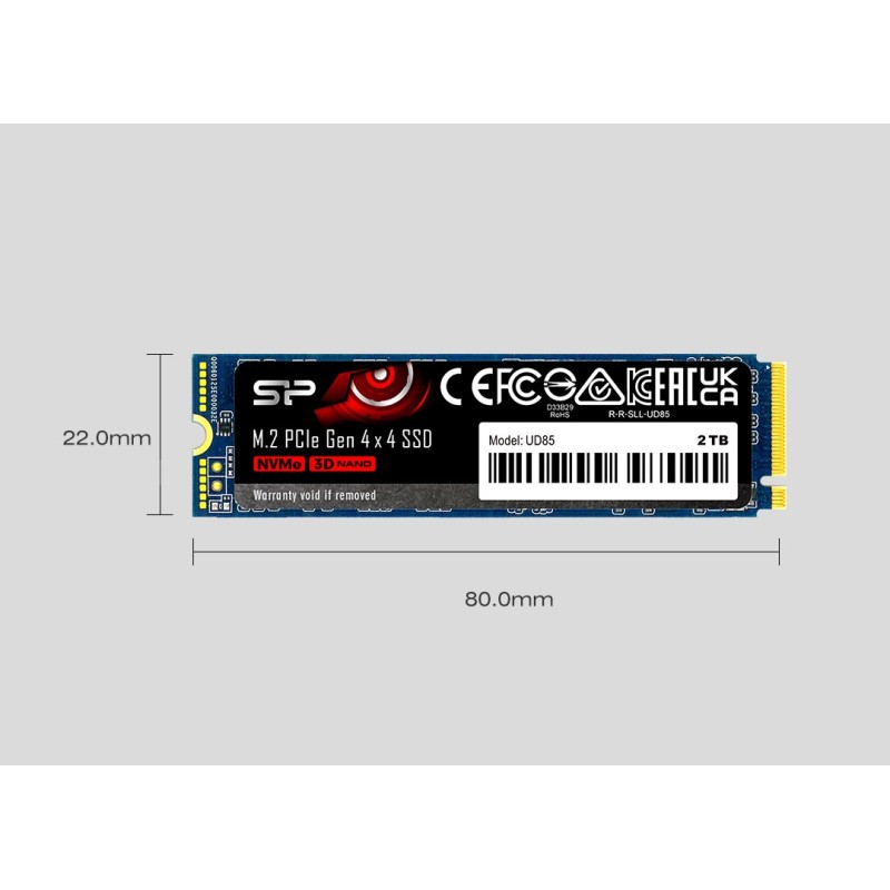 Silicon Power UD85 M.2 1 TB PCI Express 4.0 3D NAND NVMe Silicon Power UD85 M.2 1 TB PCI Express 4.0 3D NAND NVMe