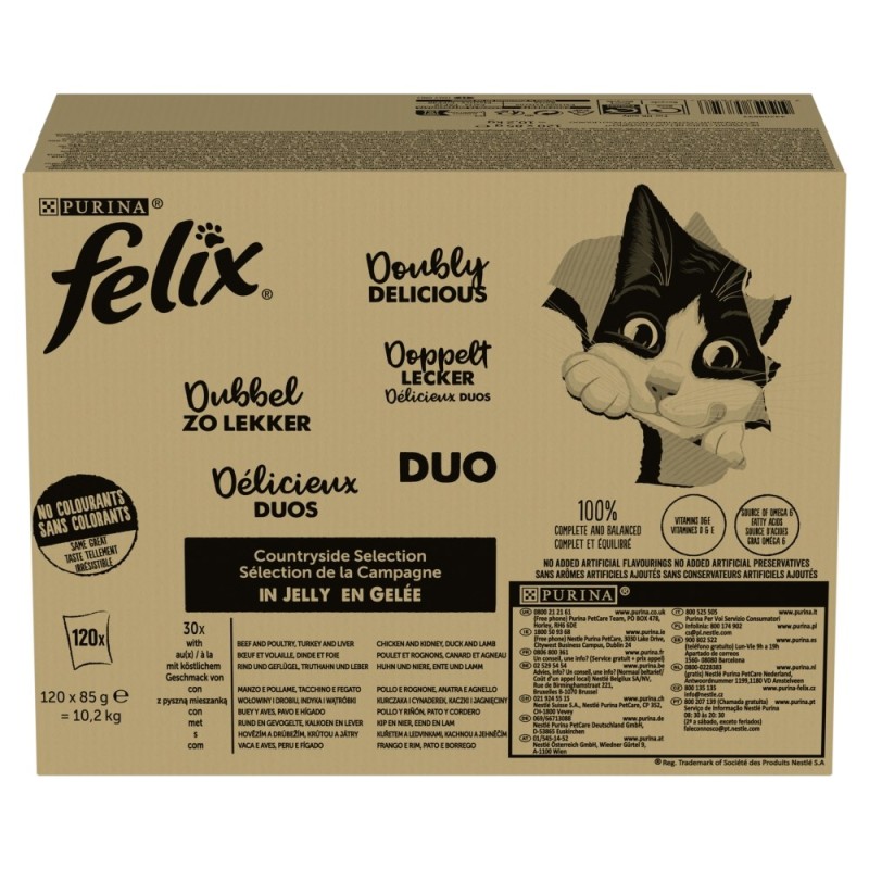 PURINA Felix Fantastic Duo Mix Countryside - wet cat food - 120x85g PURINA Felix Fantastic Duo Mix Countryside - wet cat food - 120x85g