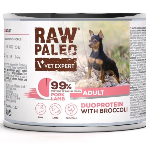 RAW PALEO Duoprotein Pork & Lamb Adult - wet dog food - 200g RAW PALEO Duoprotein Pork & Lamb Adult - wet dog food - 200g