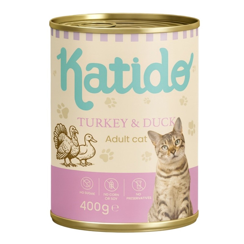 KATIDO Turkey with duck - wet cat food - 400g KATIDO Turkey with duck - wet cat food - 400g