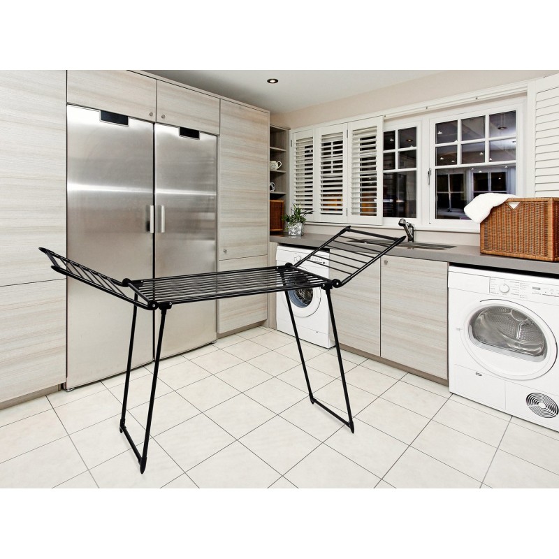AMALFI foldable laundry drying rack, black AMALFI foldable laundry drying rack, black