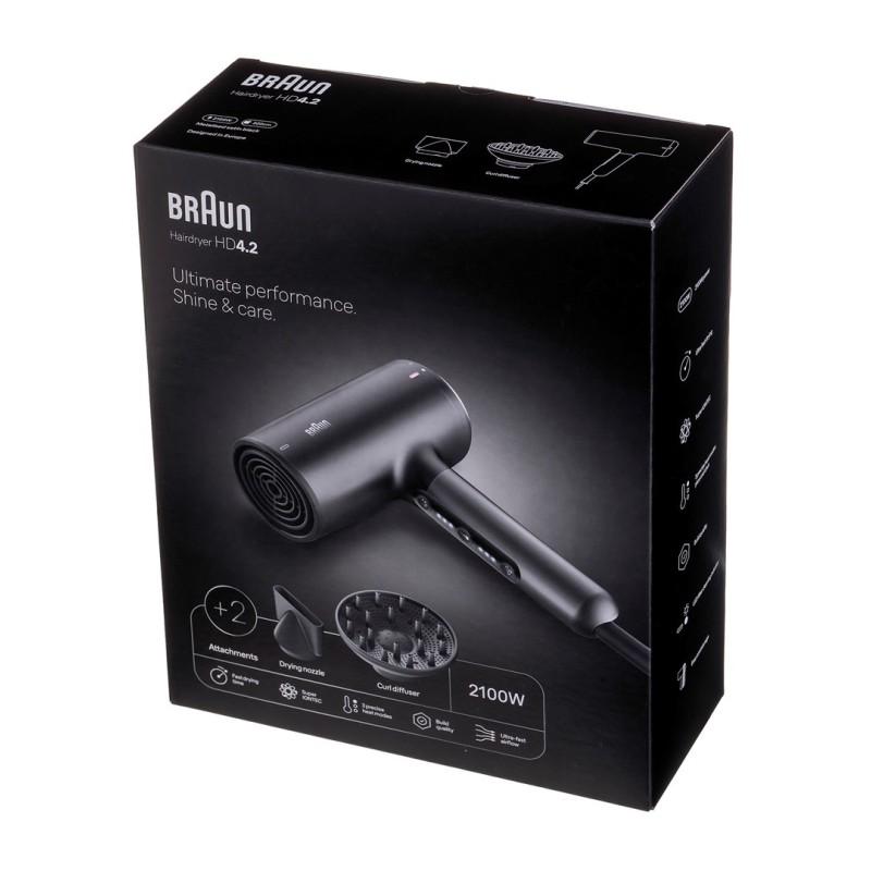 Braun HD 4.2 hair dryer 2100 W Black Braun HD 4.2 hair dryer 2100 W Black