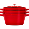 Staub La Cocotte Round Cast iron Casserole baking dish -- SET OF 3 PIECES Staub La Cocotte Round Cast iron Casserole baking dish -- SET OF 3 PIECES