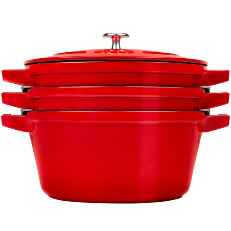 Staub La Cocotte Round Cast iron Casserole baking dish -- SET OF 3 PIECES Staub La Cocotte Round Cast iron Casserole baking dish -- SET OF 3 PIECES