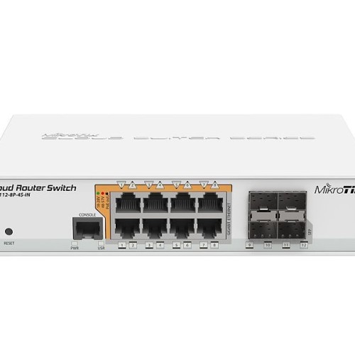 Mikrotik CRS112-8P-4S-IN network switch Gigabit Ethernet (10/100/1000) Power over Ethernet (PoE) White Mikrotik CRS112-8P-4S-IN network switch Gigabit Ethernet (10/100/1000) Power over Ethernet (PoE) White