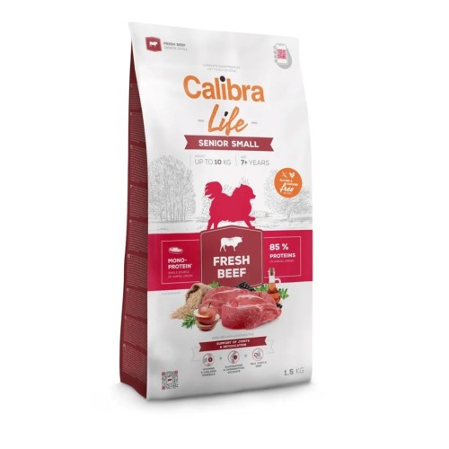 CALIBRA Dog Life Senior Small Fresh Beef - dry dog food - 1,5kg