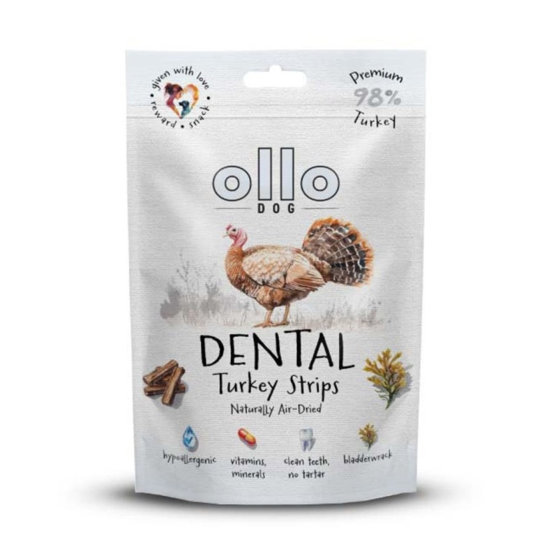 OLLO Air Dried Dental Turkey Strips - dog treat - 80g OLLO Air Dried Dental Turkey Strips - dog treat - 80g