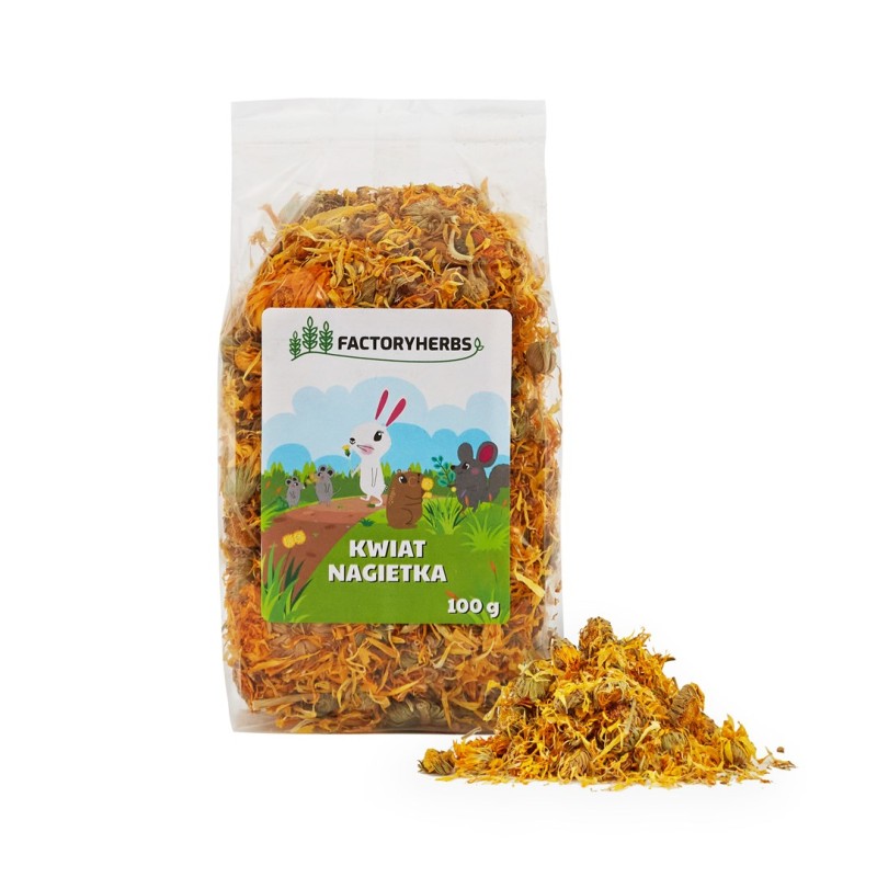 FACTORY HERBS Marigold flowers - treat for rodents and rabbits - 100g FACTORY HERBS Marigold flowers - treat for rodents and rabbits - 100g