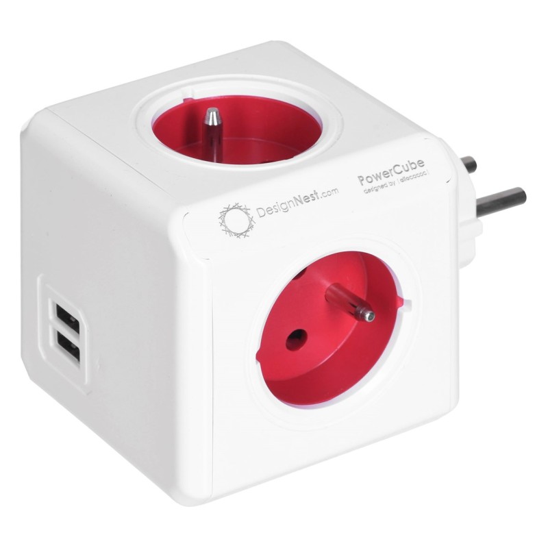Allocacoc PowerCube Original USB Type E power extension 4 AC outlet(s) Indoor Red Allocacoc PowerCube Original USB Type E power extension 4 AC outlet(s) Indoor Red