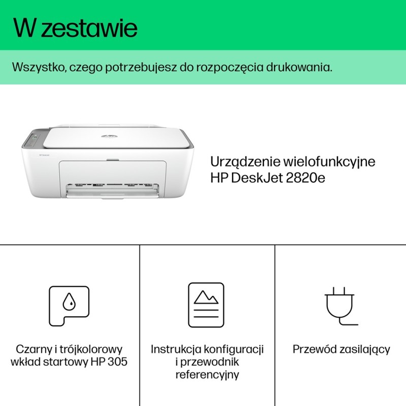 HP DeskJet 2820e All-in-One Printer Thermal inkjet A4 4800 x 1200 DPI 7.5 ppm Wi-Fi