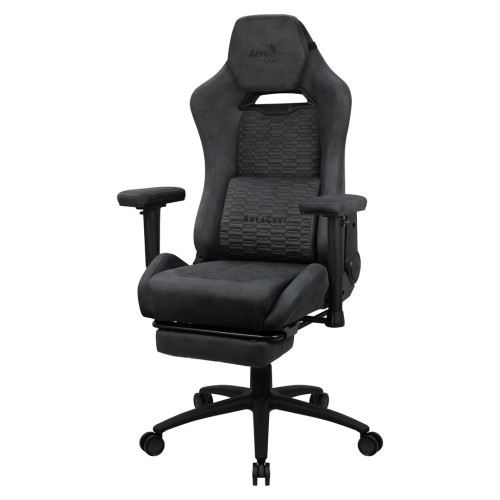 Aerocool ROYALSLATEGR Premium Ergonomic Gaming Chair Legrests Aerosuede Technology Grey Aerocool ROYALSLATEGR Premium Ergonomic Gaming Chair Legrests Aerosuede Technology Grey