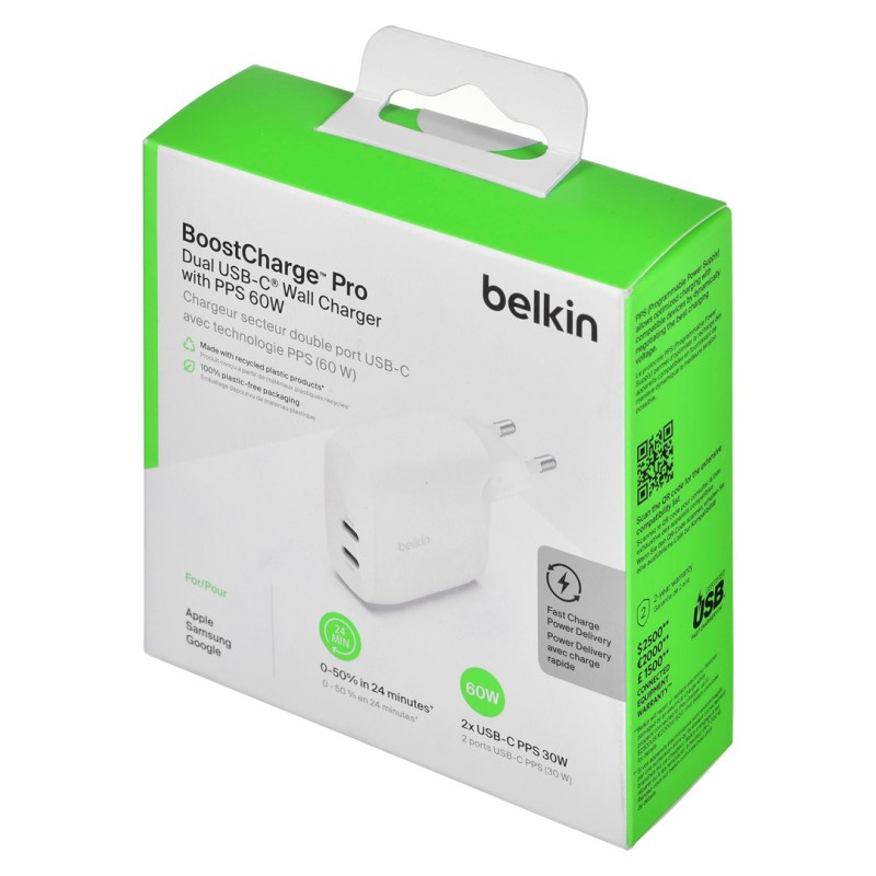 Belkin BoostCharge Pro Universal White AC Fast charging Indoor Belkin BoostCharge Pro Universal White AC Fast charging Indoor