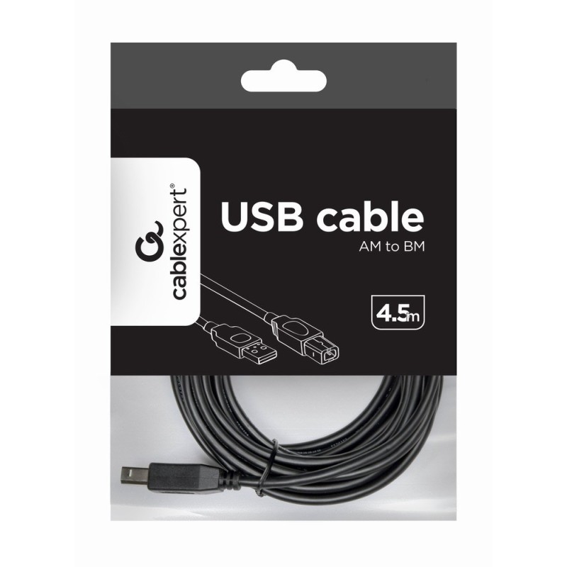 Gembird 4.5m USB 2.0 A/B M USB cable USB A USB B Black Gembird 4.5m USB 2.0 A/B M USB cable USB A USB B Black