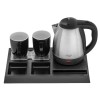 Adler AD 1354 Hotel kettle stainless steel 1.2 L + tray with cups black, steel