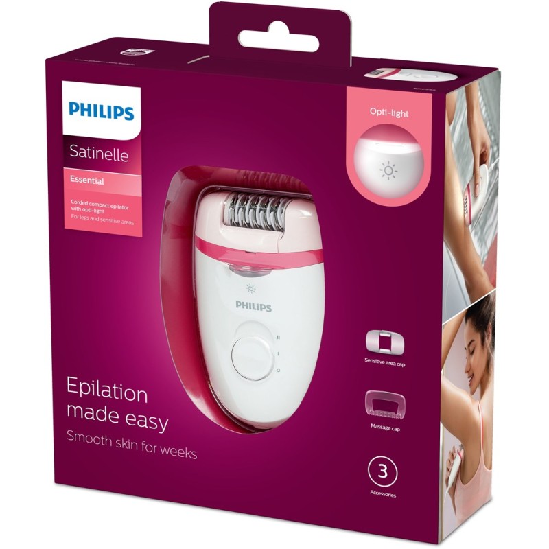 Philips Satinelle Essential BRE255/00 epilator Pink, White Philips Satinelle Essential BRE255/00 epilator Pink, White