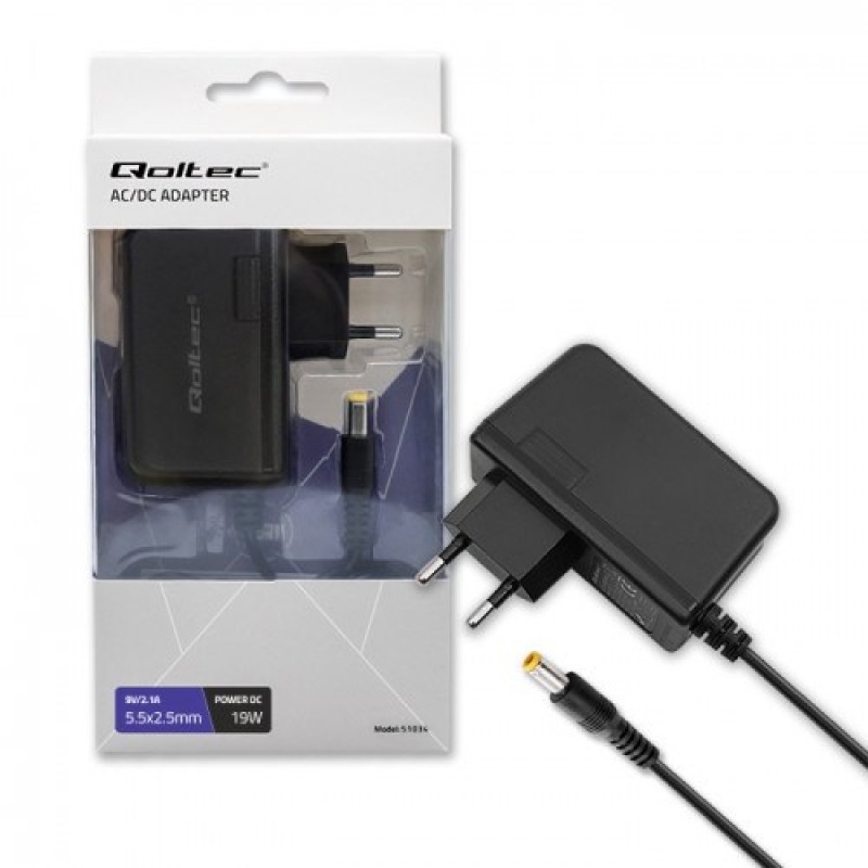 Qoltec 51034 power adapter/inverter Indoor 19 W Black