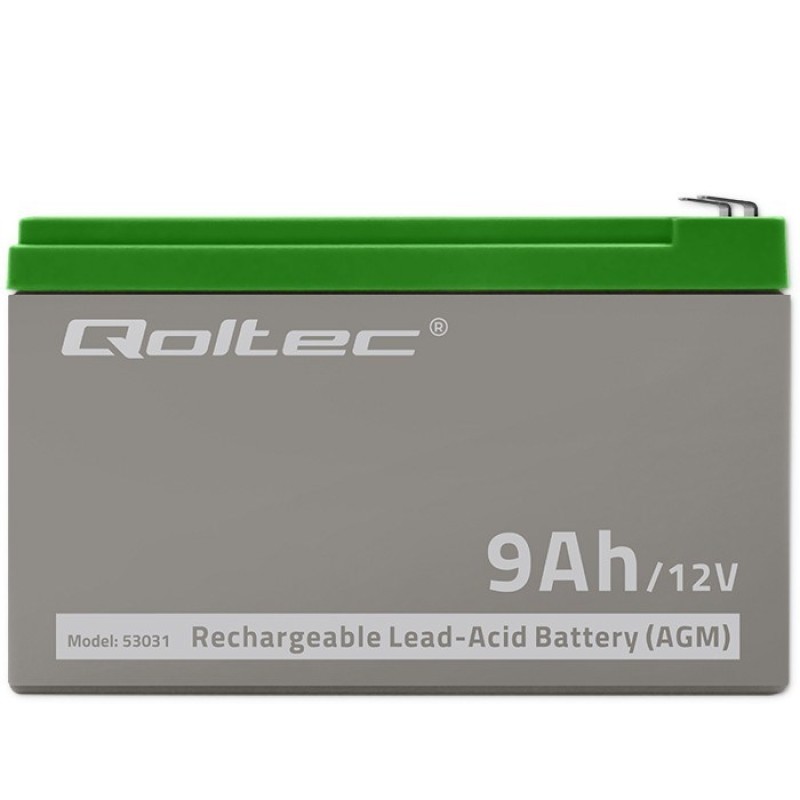 Qoltec 53031 AGM battery | 12V | 9Ah | max 135A Qoltec 53031 AGM battery | 12V | 9Ah | max 135A