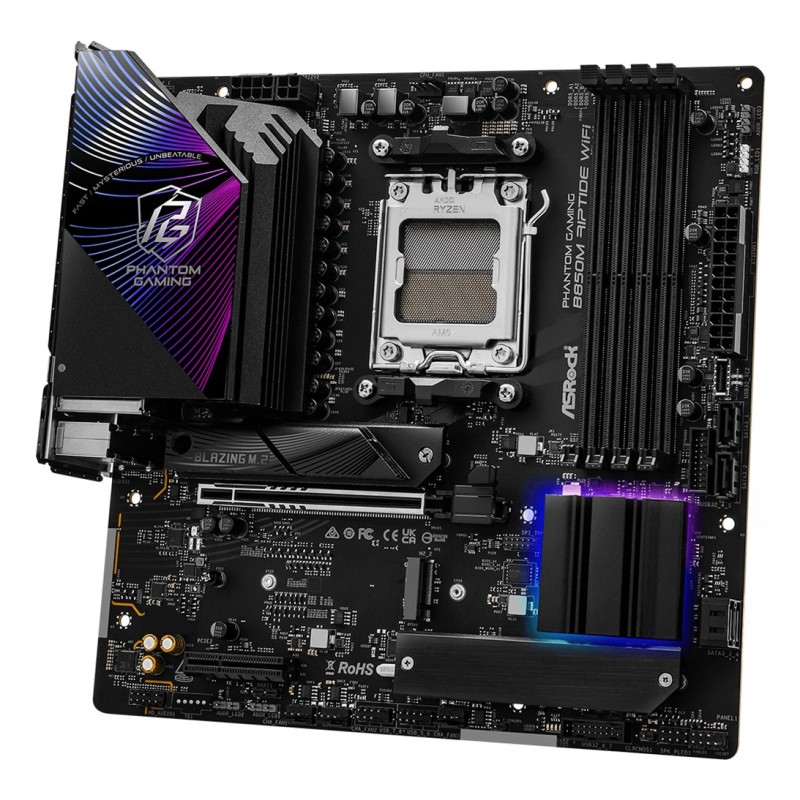 Asrock Phantom Gaming B850M Riptide WiFi AMD B850 Socket AM5 micro ATX Asrock Phantom Gaming B850M Riptide WiFi AMD B850 Socket AM5 micro ATX