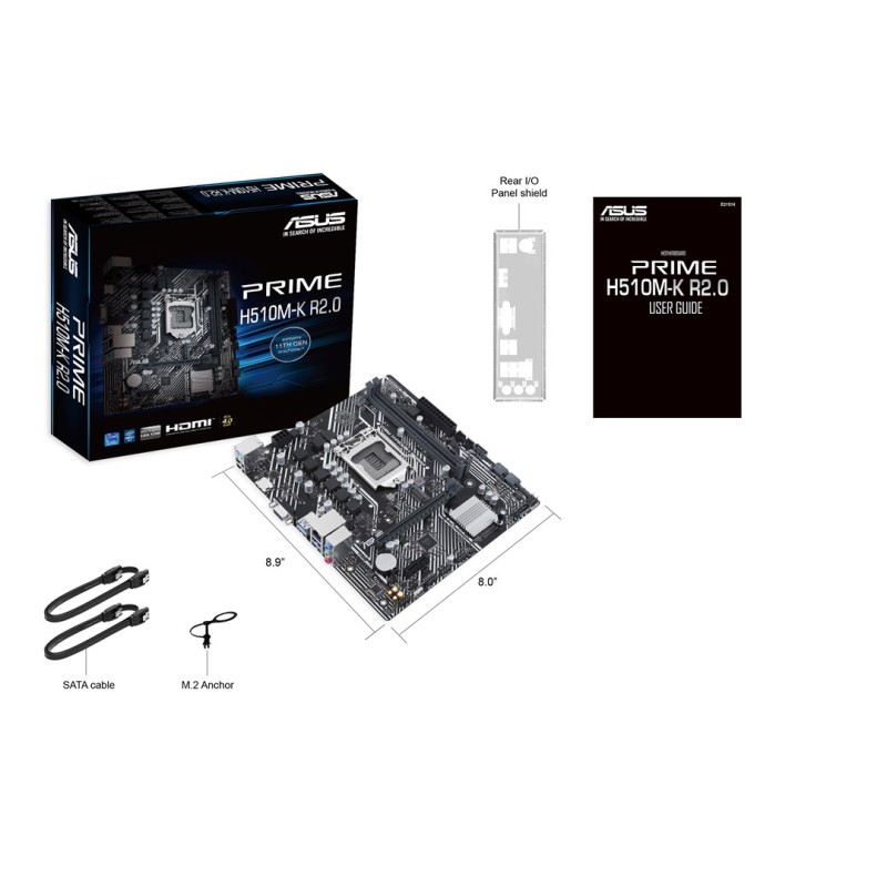 ASUS PRIME H510M-K R2.0 Intel H510 LGA 1200 (Socket H5) micro ATX ASUS PRIME H510M-K R2.0 Intel H510 LGA 1200 (Socket H5) micro ATX