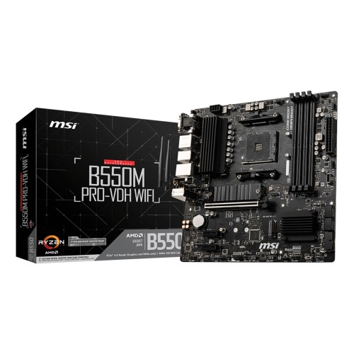 MSI B550M PRO-VDH WIFI motherboard AMD B550 Socket AM4 micro ATX