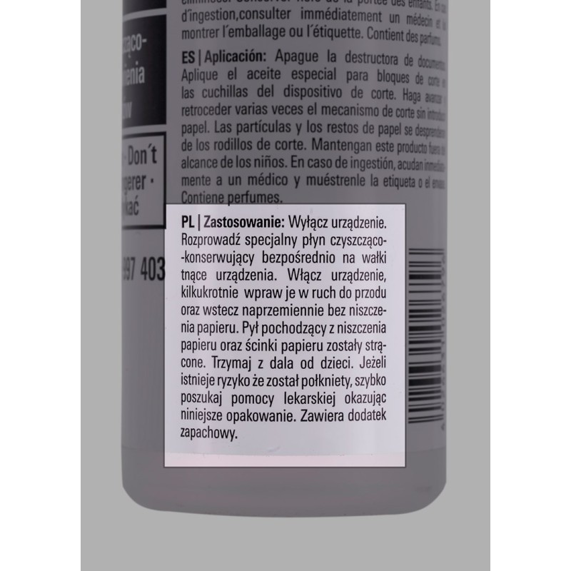 HSM Shredder Cleaning and Maintenance Fluid 250ml HSM Shredder Cleaning and Maintenance Fluid 250ml