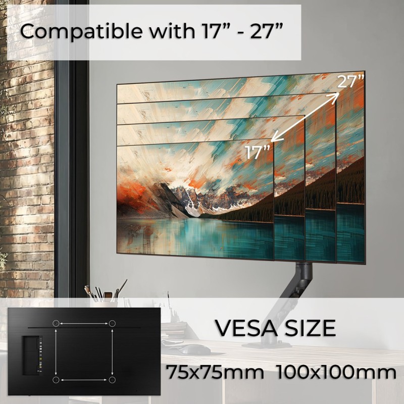 Maclean MC-906 Monitor Mount Holder Desk Table Mount 17