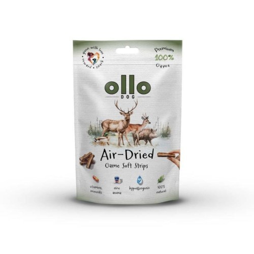 OLLO Air-Dried Game strips - dog treat - 80g OLLO Air-Dried Game strips - dog treat - 80g