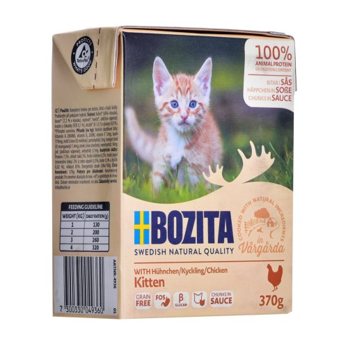 Cat food Bozita Chunks in sauce with Chicken for Kitten 370g