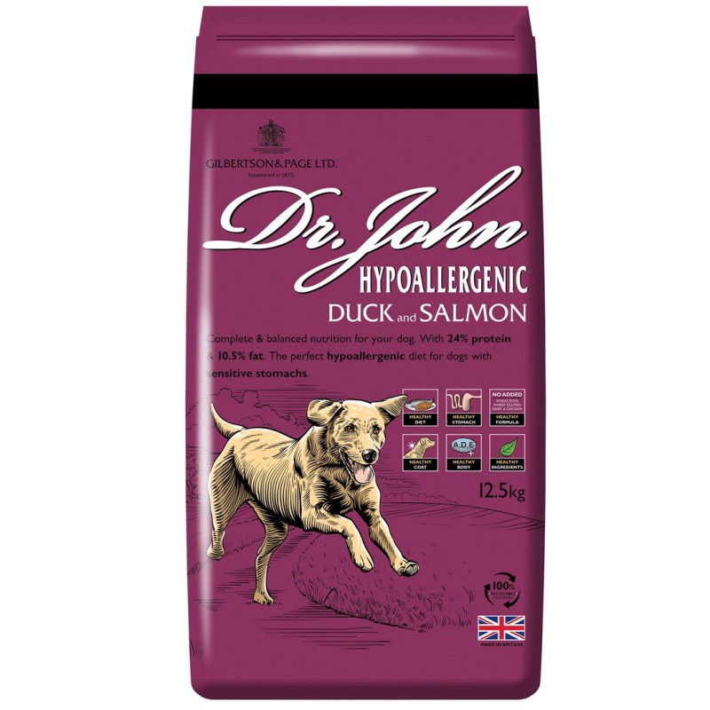DR JOHN Hypoallergenic Duck with salmon - dry dog food - 12,5kg DR JOHN Hypoallergenic Duck with salmon - dry dog food - 12,5kg