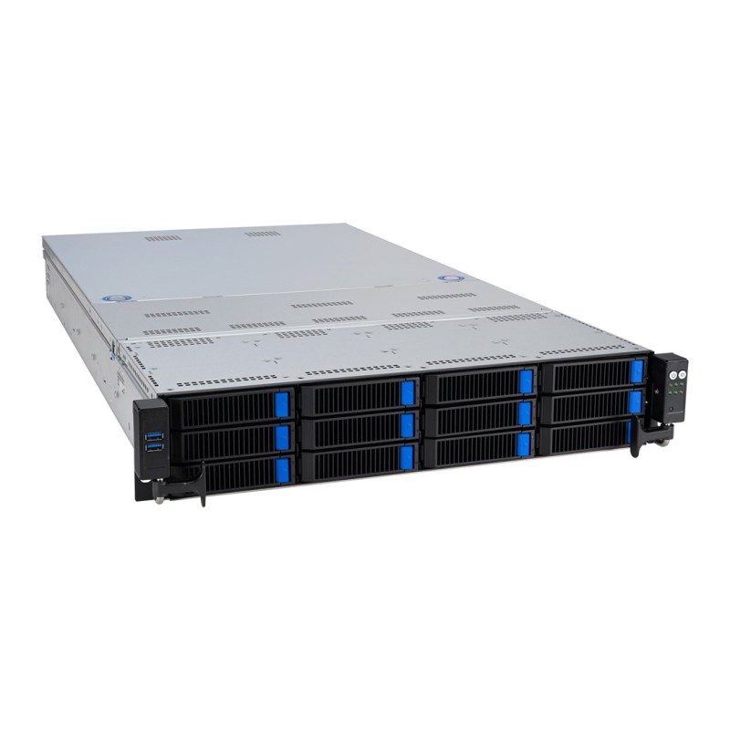 Platforma Asus Rack (2U) RS720A-E12-RS24U AMD Epyc 9004 (24x NVMe, 2xM.2, 3xGPU, 2x10Gbe, IPMI,  1+1 2600W)