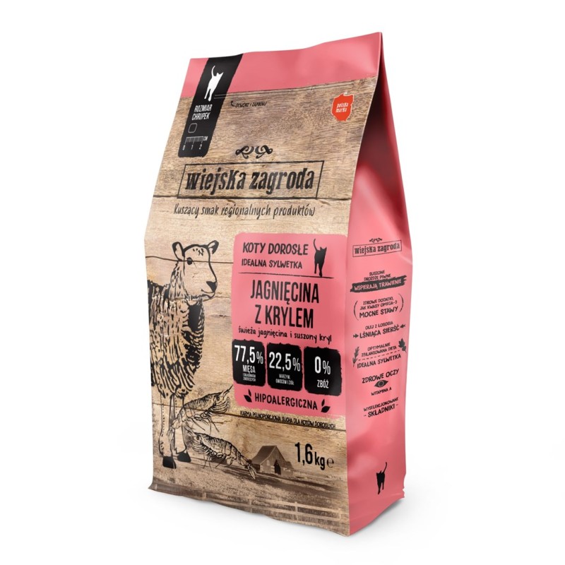 WIEJSKA ZAGRODA Lamb with krill - dry cat food - 400g WIEJSKA ZAGRODA Lamb with krill - dry cat food - 400g
