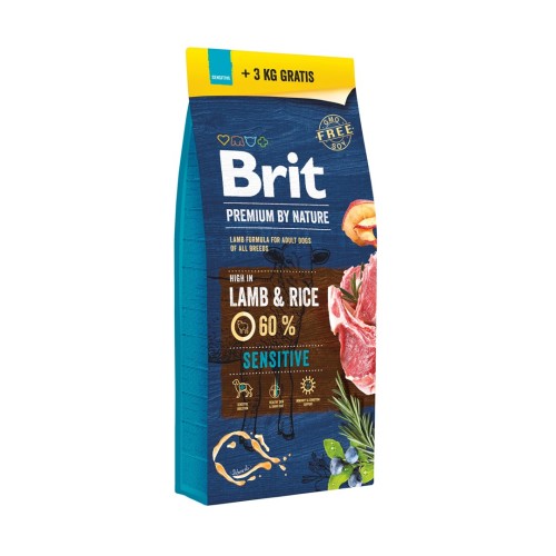 BRIT Premium by Nature Sensitive Lamb and rice - dry dog food - 15kg + 3kg BRIT Premium by Nature Sensitive Lamb and rice - dry dog food - 15kg + 3kg