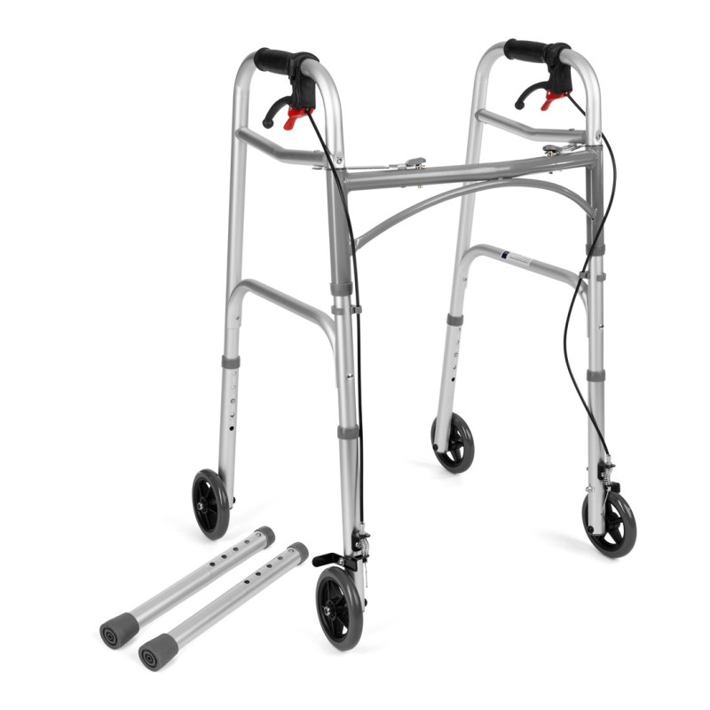 Four-wheeled wheelchair with brakes TIMAGO JMC-C 3223 Silver Four-wheeled wheelchair with brakes TIMAGO JMC-C 3223 Silver
