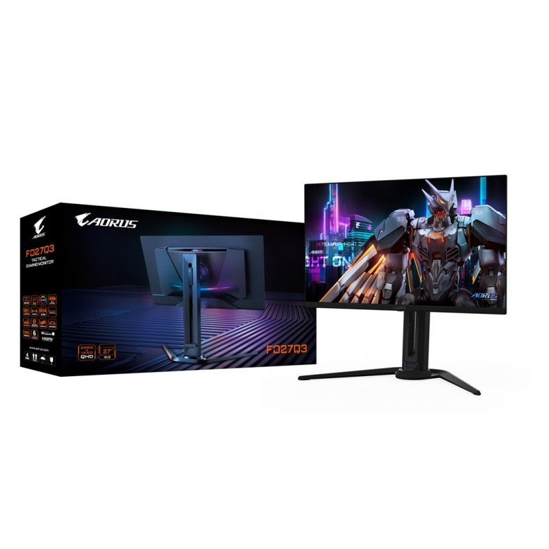 GIGABYTE AORUS FO27Q3 27” OLED Gaming Monitor - 2560 x 1440(QHD), 360Hz, 0.03ms, KVM, 250 cd/m2, FreeSync Premium Pro, DisplayHDR True Black 400, HDMI 2.1 GIGABYTE AORUS FO27Q3 27” OLED Gaming Monitor - 2560 x 1440(QHD), 360Hz, 0.03ms, KVM, 250 cd/m2, FreeSync Premium Pro, DisplayHDR True Black 400, HDMI 2.1