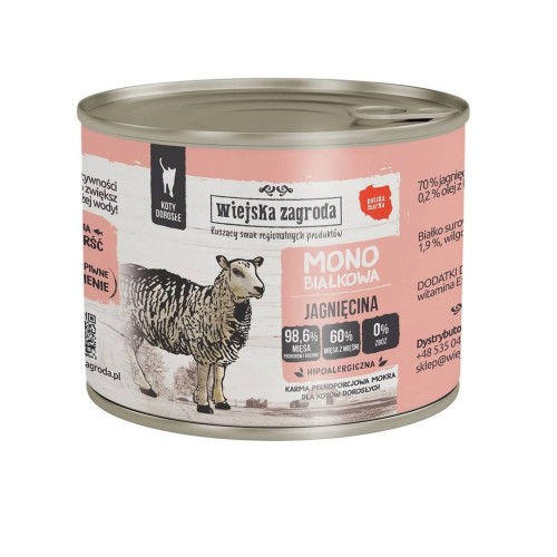 WIEJSKA ZAGRODA Lamb monoprotein wet cat food - 200g WIEJSKA ZAGRODA Lamb monoprotein wet cat food - 200g