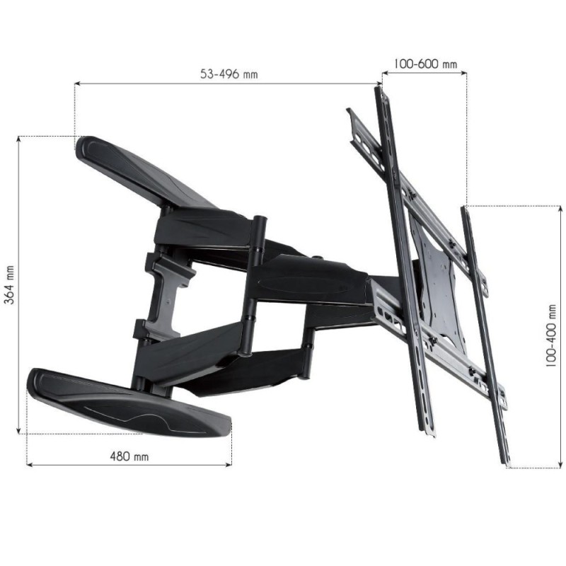 Techly 40-80 Ultra Slim Full Motion LCD TV Wall Mount Bracket Black Techly 40-80 Ultra Slim Full Motion LCD TV Wall Mount Bracket Black