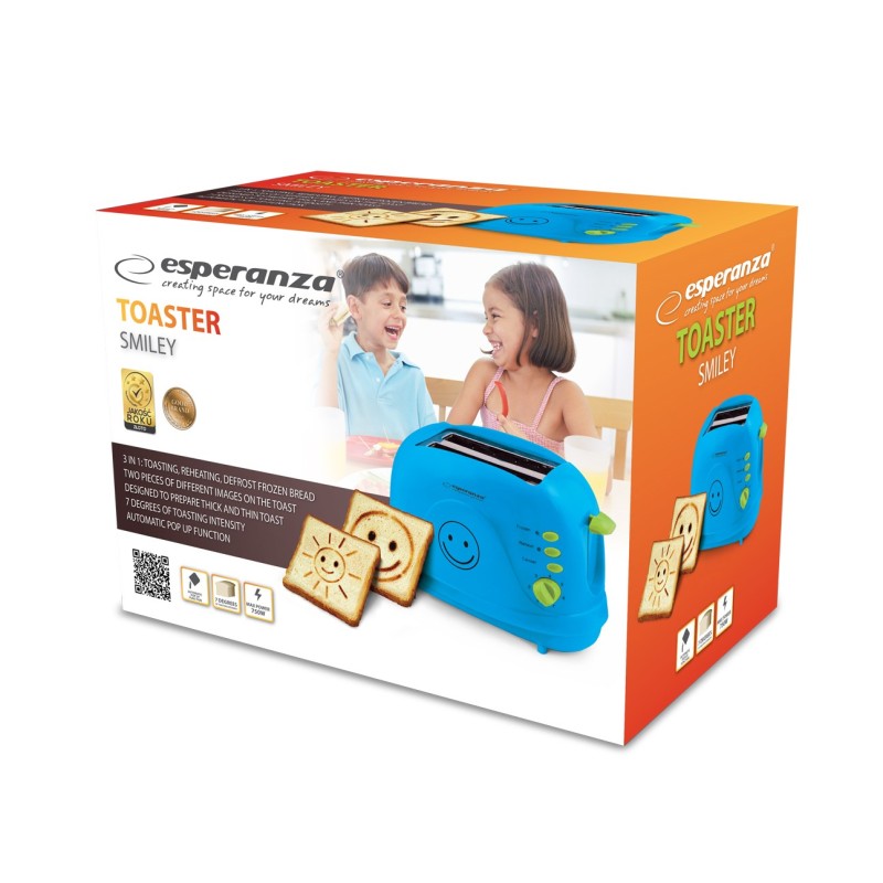 Esperanza EKT003B Toaster 750 W Blue Esperanza EKT003B Toaster 750 W Blue