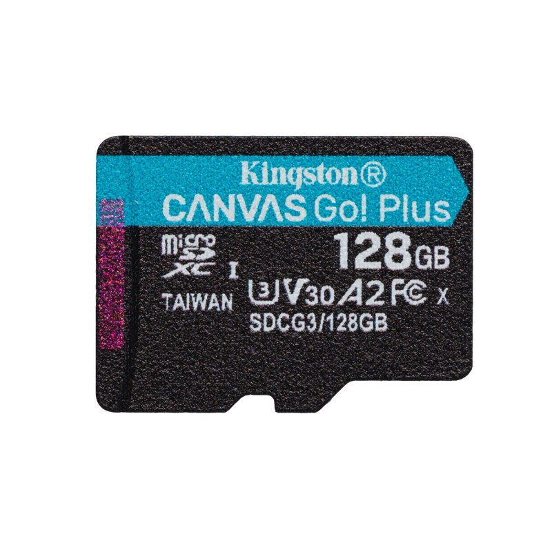 Kingston Technology 128GB microSDXC Canvas Go Plus 170R A2 U3 V30 Single Pack w/o ADP